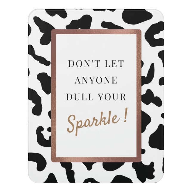 animal print rose gold sparkle quote door sign (Contemporary Vert)