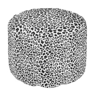 Animal Print Round Pouf
