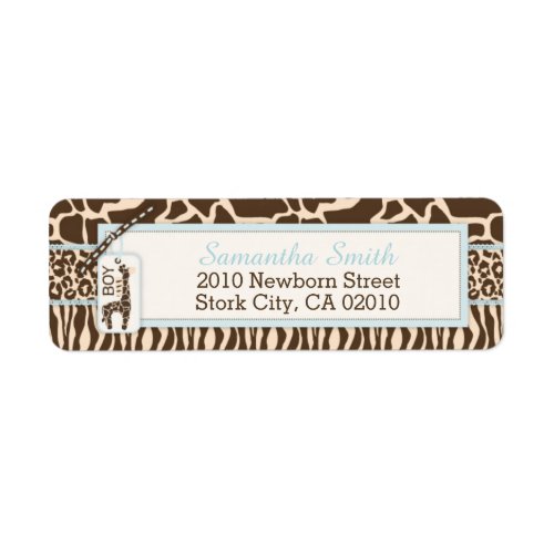 Animal Print Safari Giraffe Return Label