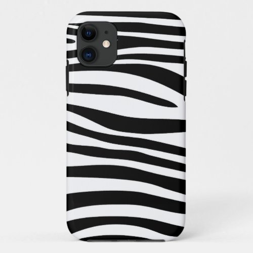 Animal print skin of Zebra Black White iPhone 11 Case