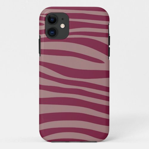 Animal print skin of Zebra Pink White iPhone 11 Case