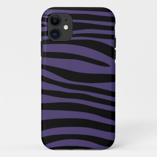 Animal print skin of Zebra Purple Black iPhone 11 Case