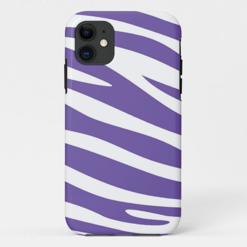 Animal print skin of Zebra Violet White iPhone 11 Case