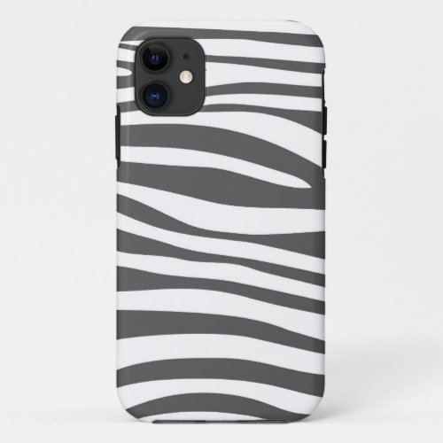 Animal print skin of Zebra White and Grey iPhone 11 Case