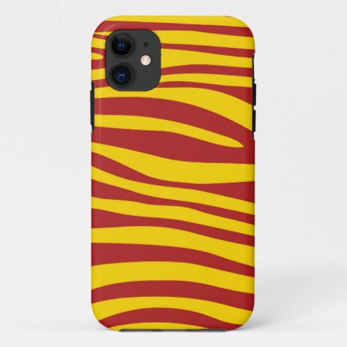 Animal print skin of Zebra Yellow Brown iPhone 11 Case