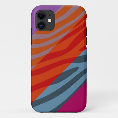 Animal Print Skin Zebra Retro Colorful Pattern 10 iPhone 11 Case