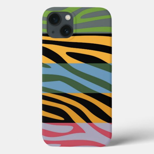 Animal Print Skin Zebra Retro Colorful Pattern 14 iPhone 13 Case