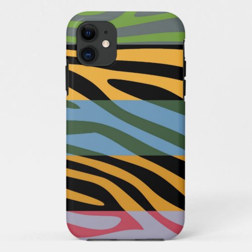 Animal Print Skin Zebra Retro Colorful Pattern 14 iPhone 11 Case