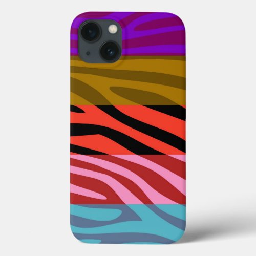 Animal Print Skin Zebra Retro Colorful Pattern 15 iPhone 13 Case