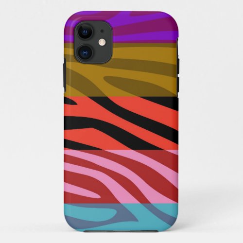 Animal Print Skin Zebra Retro Colorful Pattern 15 iPhone 11 Case