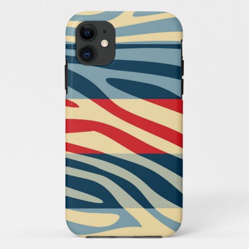 Animal Print Skin Zebra Retro Colorful Pattern 4 iPhone 11 Case