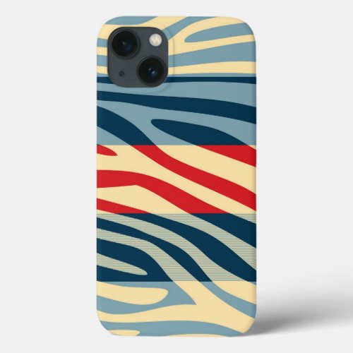 Animal Print Skin Zebra Retro Colorful Pattern 4 iPhone 13 Case