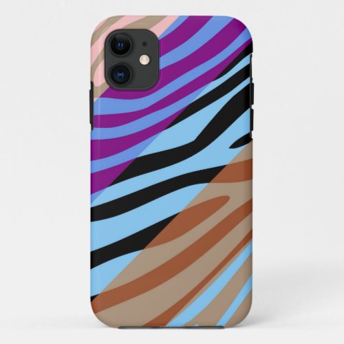 Animal Print Skin Zebra Retro Colorful Pattern 7 iPhone 11 Case