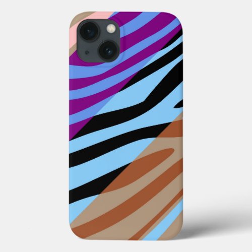 Animal Print Skin Zebra Retro Colorful Pattern 7 iPhone 13 Case