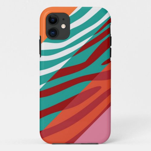 Animal Print Skin Zebra Retro Colorful Pattern 8 iPhone 11 Case