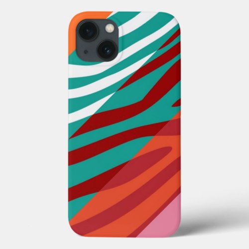 Animal Print Skin Zebra Retro Colorful Pattern 8 iPhone 13 Case