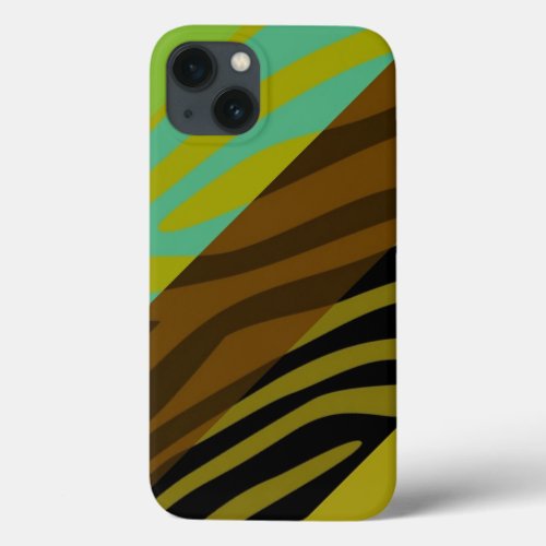 Animal Print Skin Zebra Retro Colorful Pattern 9 iPhone 13 Case