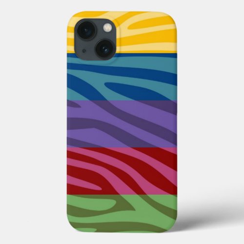 Animal Print Skin Zebra Retro Colorful Pattern iPhone 13 Case