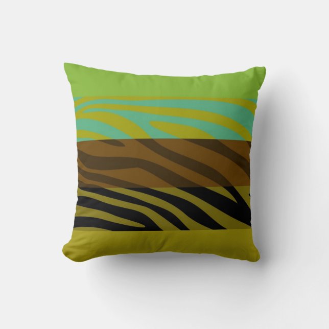Animal Print Skin Zebra Retro Pattern 8 Throw Pillow (Front)
