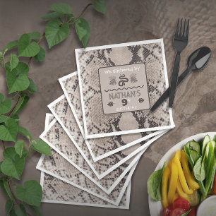 Animal Print Snake Birthday Paper Napkin