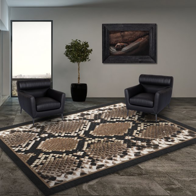 Animal Print Snake Brown Black Area Rug (Creator Uploaded)