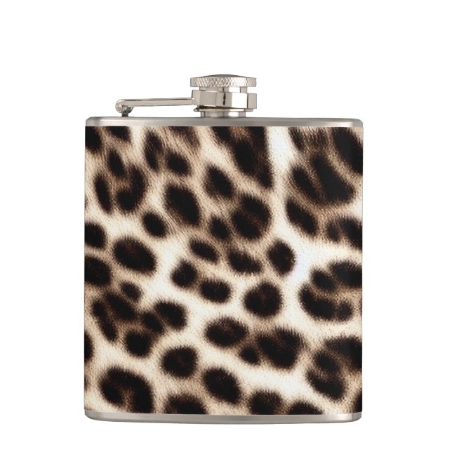 animal print texture fur skin cheetah leopard patt flask (Front)