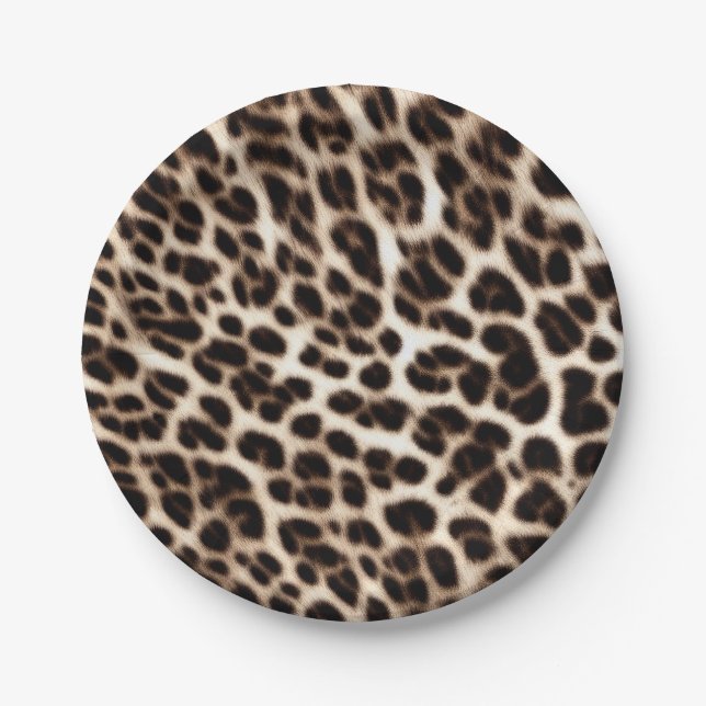 animal print texture fur skin cheetah leopard patt paper plates (Front)