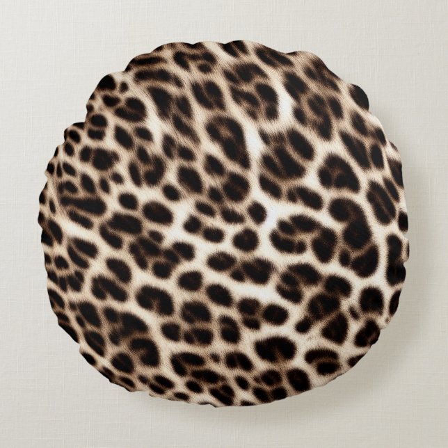 animal print texture fur skin cheetah leopard patt round pillow (Front)