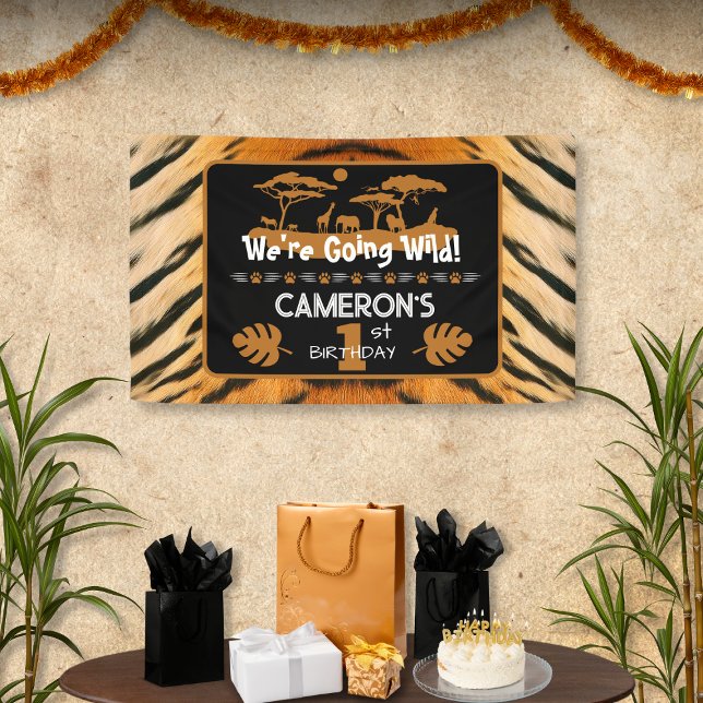 Animal Print Tiger Birthday Banner (Creator Uploaded)