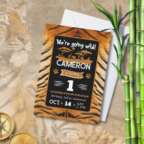 Animal Print Tiger Birthday Invitation