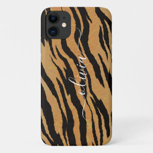 Animal Print, Tiger Personalized Name iPhone 11 Case