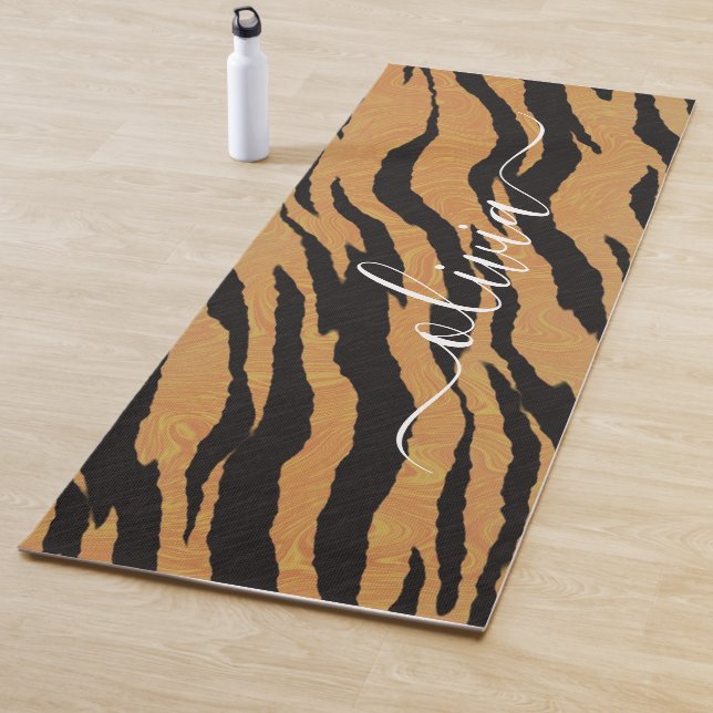 Animal Print, Tiger Personalized Name Yoga Mat (In Situ)