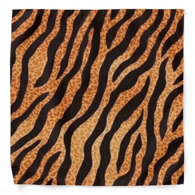 Animal Print Tiger Stripes Pattern Beverage Bandana (Front)