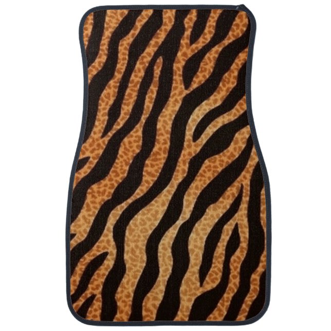 Animal Print Tiger Stripes Pattern Beverage Car Floor Mat (Front)