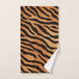 Animal Print Tiger Stripes Pattern Beverage Hand Towel