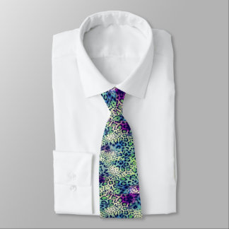 Animal Print Verde y Morado Neck Tie