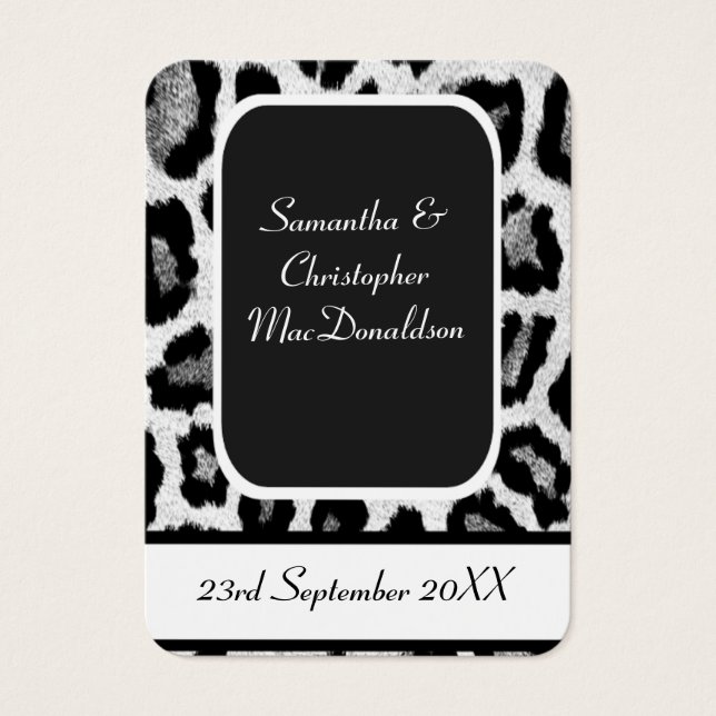 Animal print wedding favor thank you tag (Front)