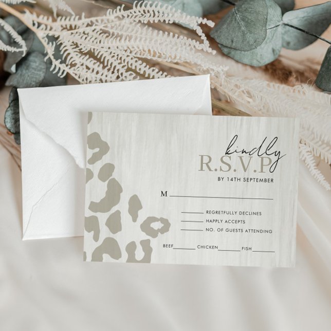 Animal Print Wedding RSVP Response Enclosure Card (Creator Uploaded)