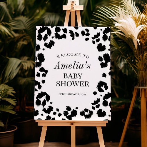 Animal Print Wild Safari Theme Baby Shower Sign