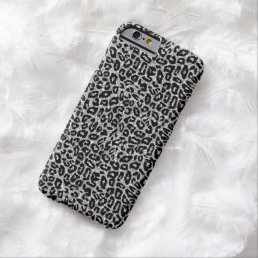 Animal Print with Silver Sparkles Barely There iPhone 6 Case