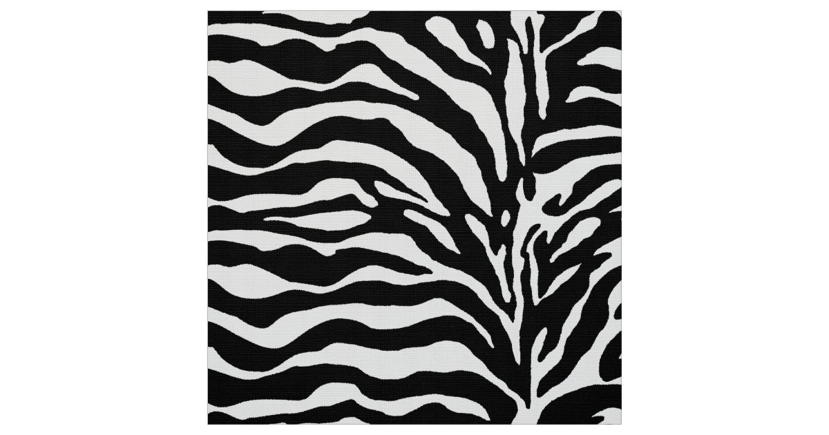 Animal Print, Zebra in Black and White Fabric | Zazzle