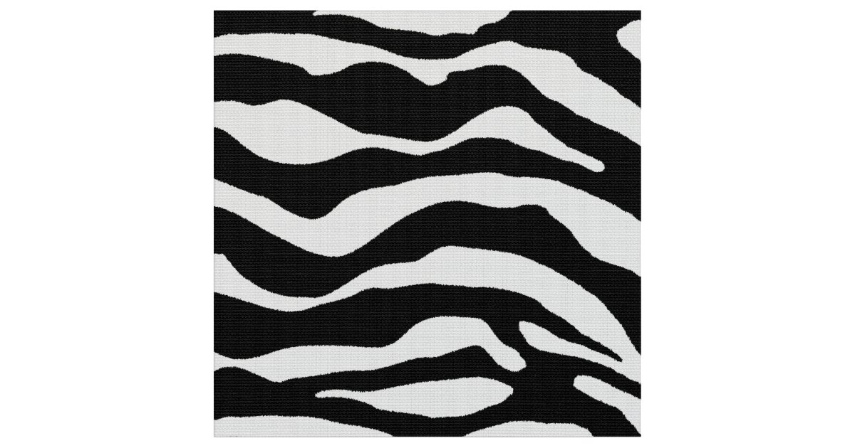 Animal Print, Zebra in Black and White Fabric | Zazzle