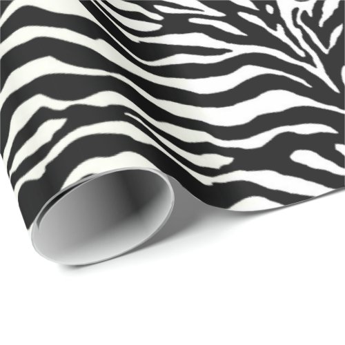 Animal Print Zebra in Black and White Wrapping Paper