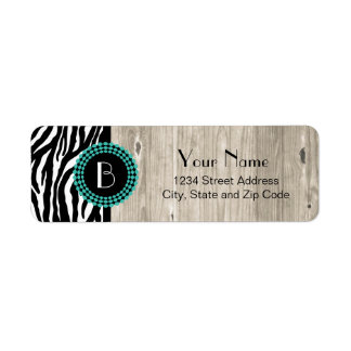 Animal Print Zebra Pattern and Monogram Label