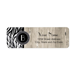 Animal Print Zebra Pattern and Monogram Label