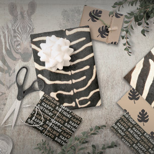 Animal Print Zebra Wrapping Paper Flat Sheets 3