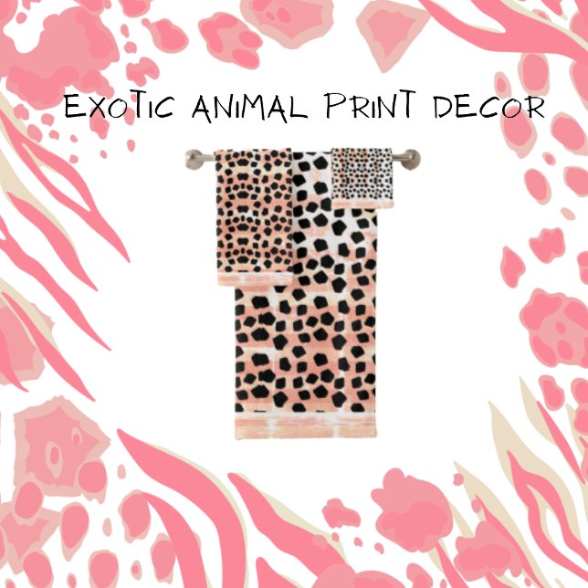 Animal Prints Black and Pink Bath Towel Set (Creator Uploaded)