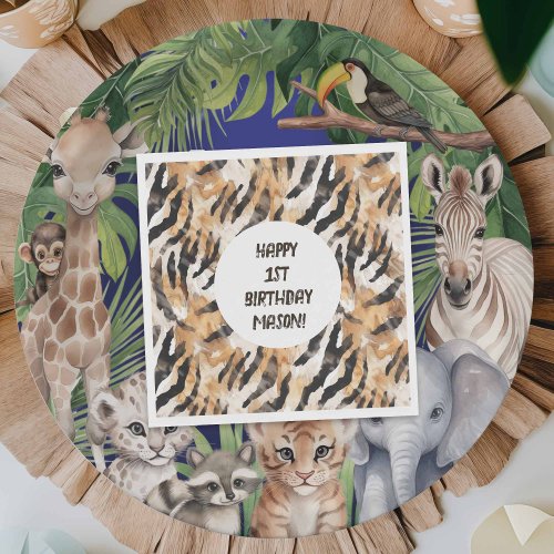 Animal prints Jungle Safari Themed birthday party Napkins
