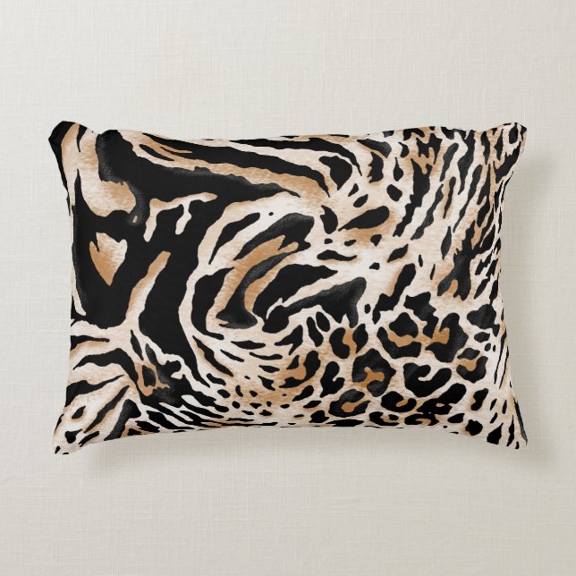 Animal Prints: Leopard Zebra Tiger Accent Pillow (Front)