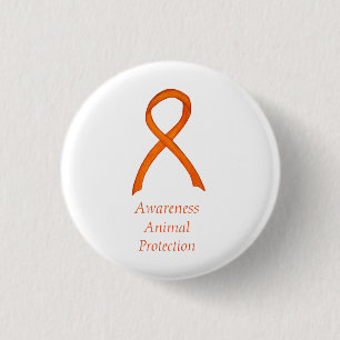 Animal Protection Orange Awareness Ribbon Pin